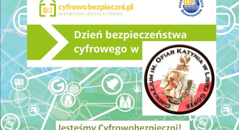 Przebieg Szkolnego Dnia Bezpieczeństwa Cyfrowego w Gimnazjum im. Ofiar Katynia w Lisiej Górze.