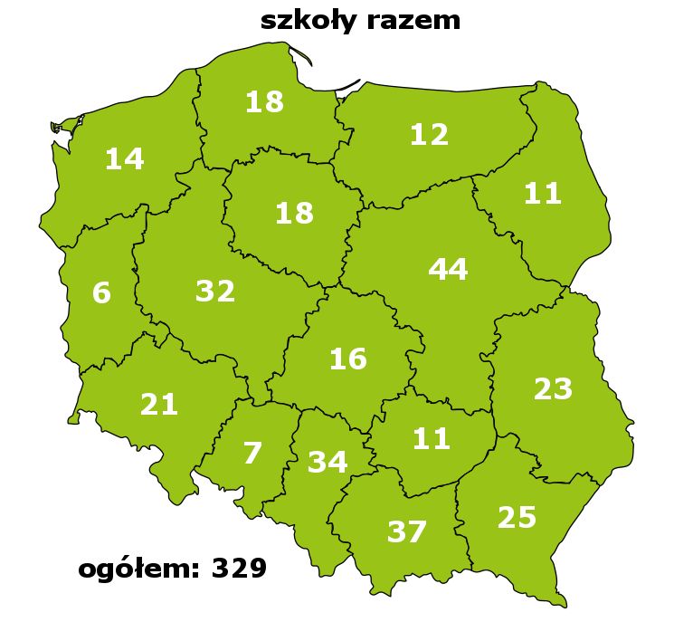 szkoły w projekcie Cyfrowobezpieczni.pl - rok 2017