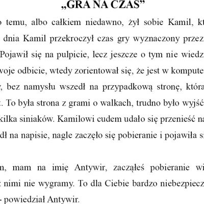 Bajki i wiersze nt: "Moja przygoda w sieci"