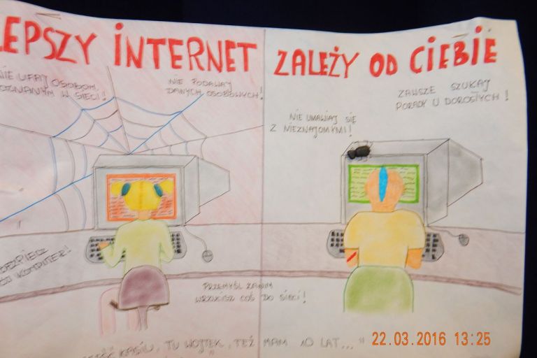 Konkurs plastyczny LEPSZY INTERNET ZALEŻY OD CIEBIE w SP6 w TRZEBINI