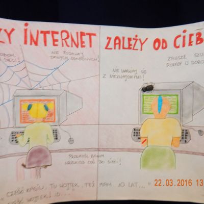 Konkurs plastyczny LEPSZY INTERNET ZALEŻY OD CIEBIE w SP6 w TRZEBINI